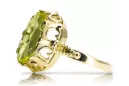 Artesanía vintage Anillo Peridoto amarillo Oro amarillo de 14 quilates vrc134y